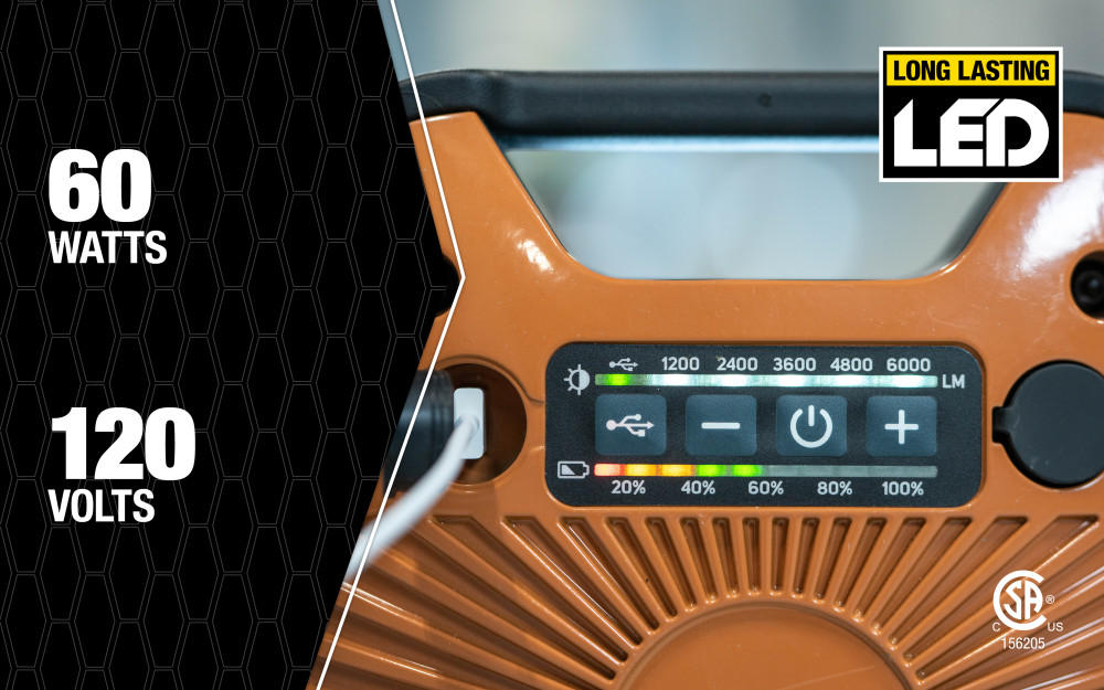 Southwire Work Light LED Rechargeable 6000 Lumen - Ascmtools