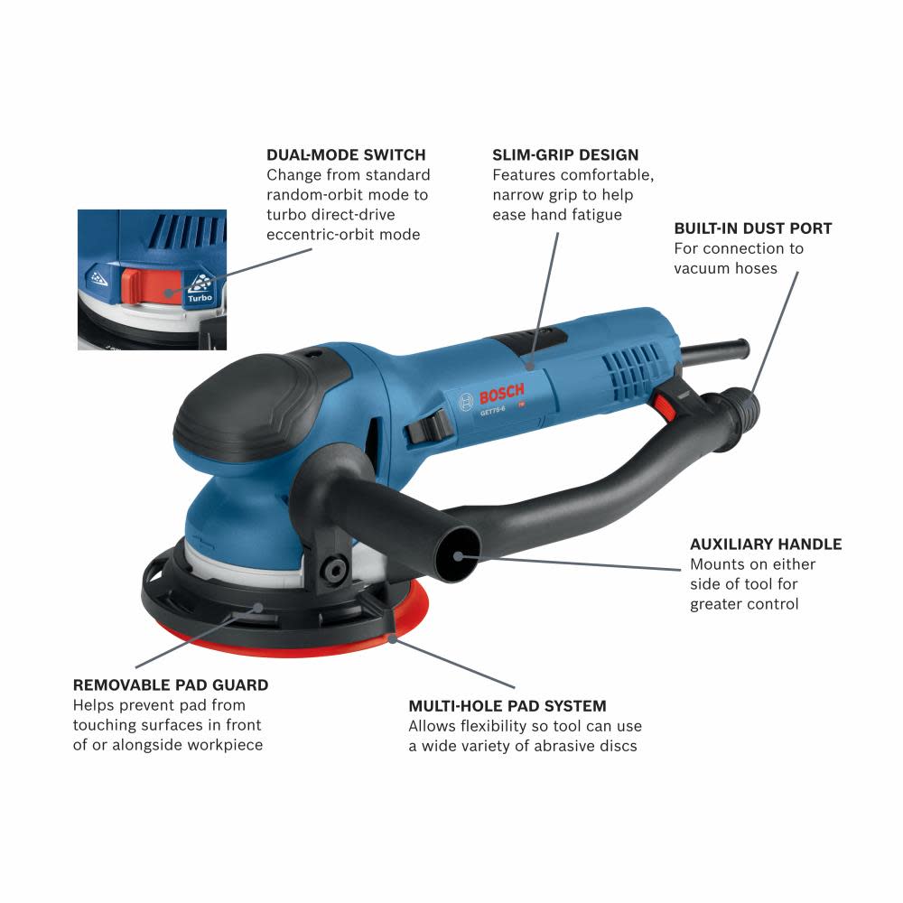 Bosch Reconditioned 6 In. Dual-Mode Random Orbit Sander - Ascmtools