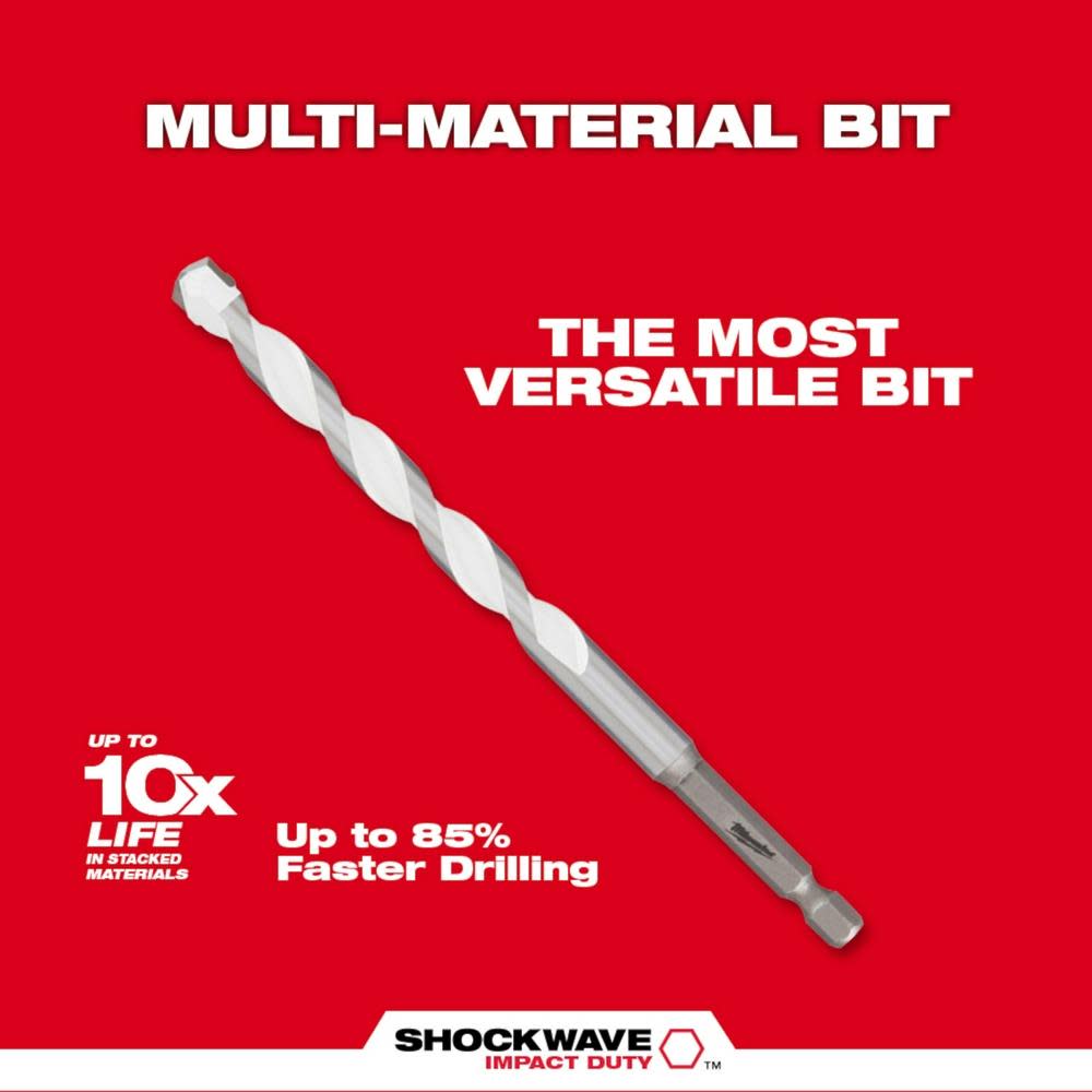Milwaukee 1/2″ SHOCKWAVE Drill Bit Carbide Multi Material - Ascmtools