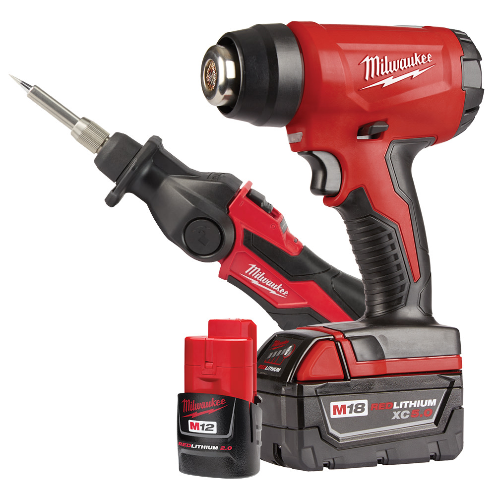 Milwaukee M18 Compact Heat Gun and M12 Soldering Iron (Kit) - Ascmtools
