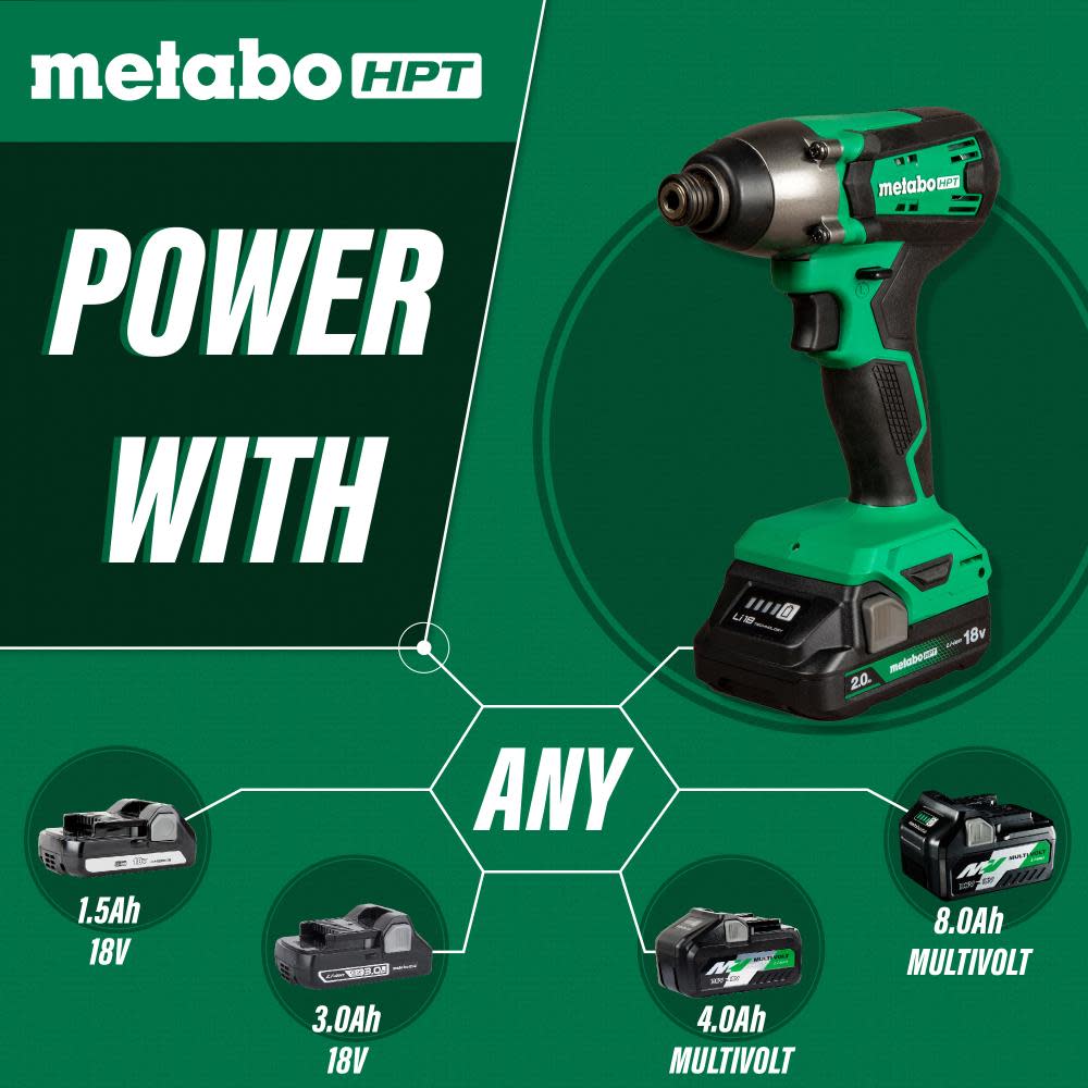 Metabo HPT 18V Impact Driver Cordless Brushed Kit - Ascmtools