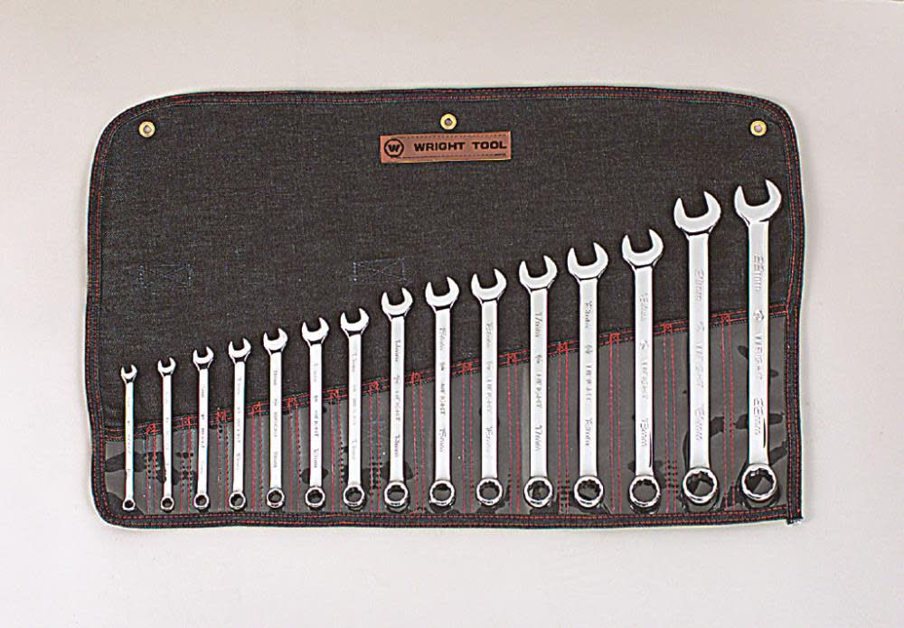 Wright Tool 15 pc. Full Polish Metric Combination Wrench Set - Ascmtools