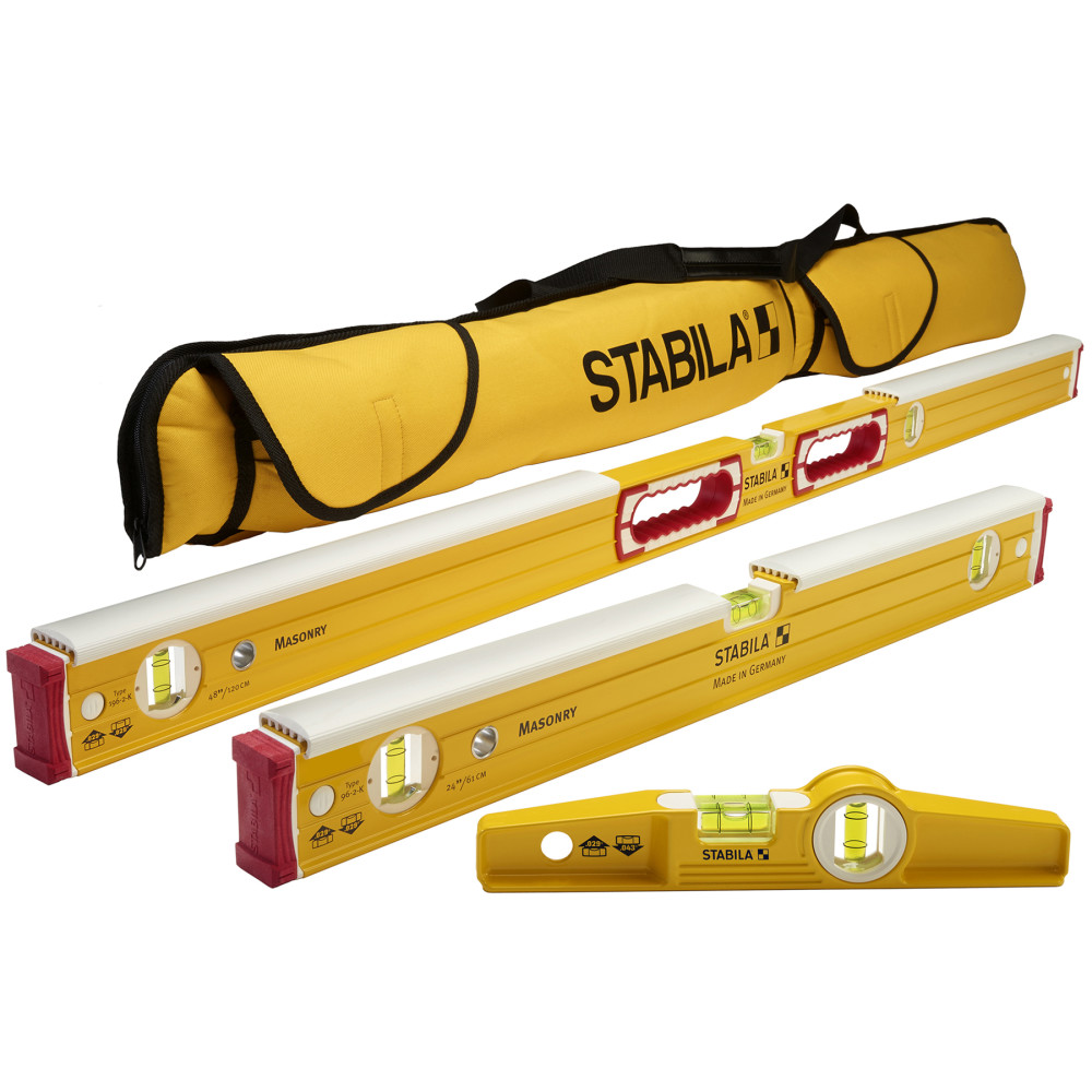 Stabila Masonry 3 Level Tool Set Type 196-2 K - Ascmtools