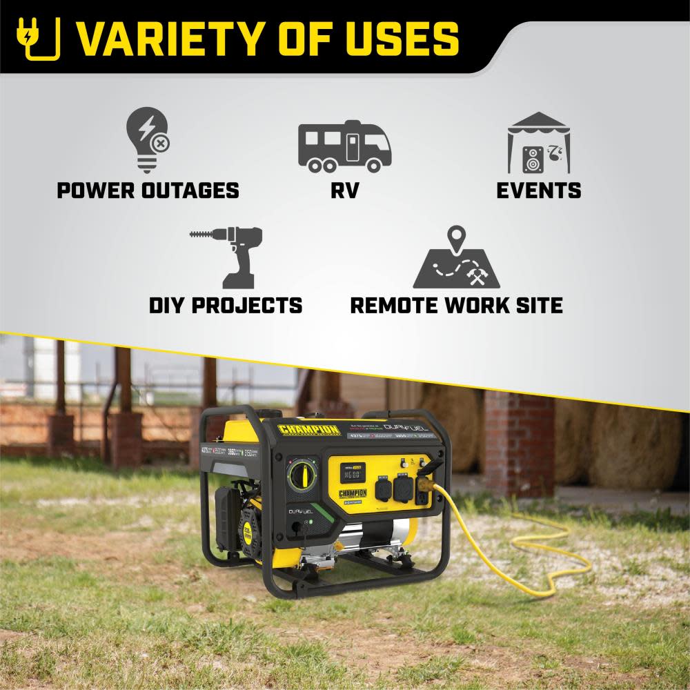 Champion Power Equipment Generator Dual Fuel Portable 3500 Watt - Ascmtools