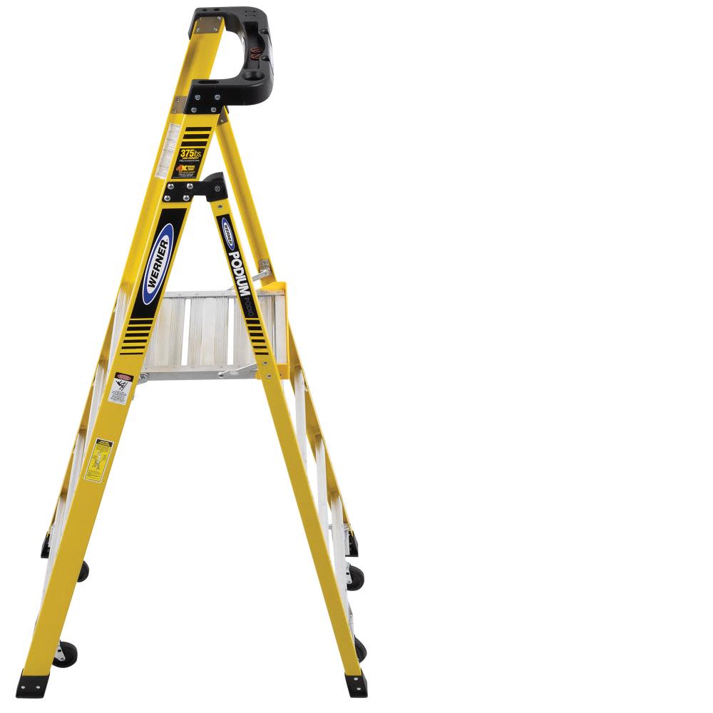 Werner Podium 4-ft Fiberglass 375-lb Type IAA Platform Ladder - Ascmtools