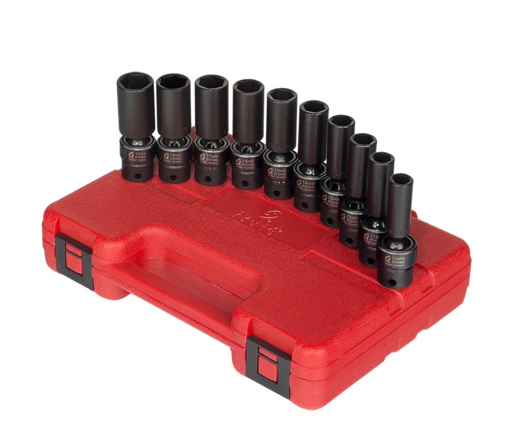 Sunex 3/8 In. Drive Metric Universal Deep Impact Socket Set 10 pc. - Ascmtools