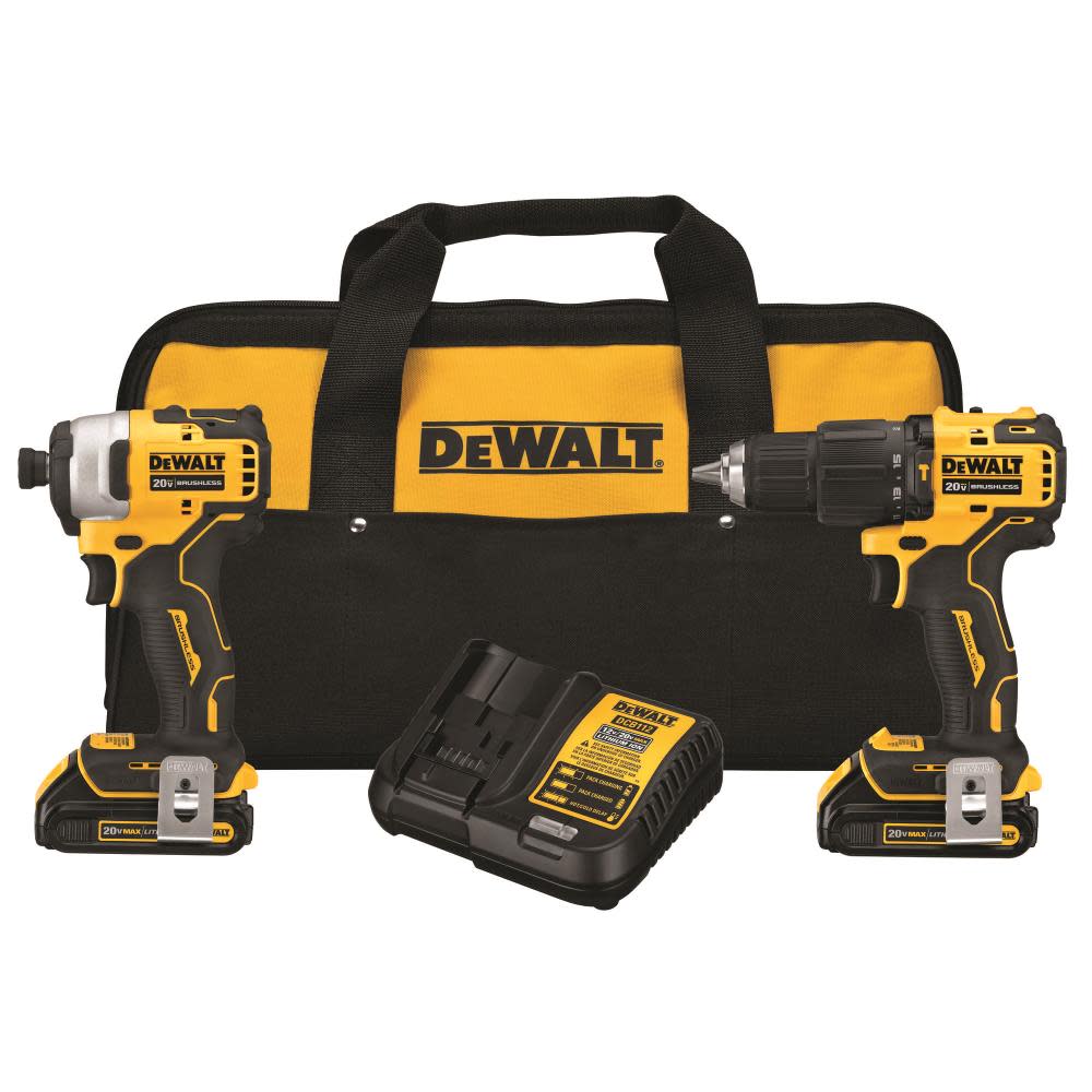 DEWALT ATOMIC 20V MAX 1/2″ Hammer Drill/Driver & 1/4″ Impact Driver Kit - Ascmtools
