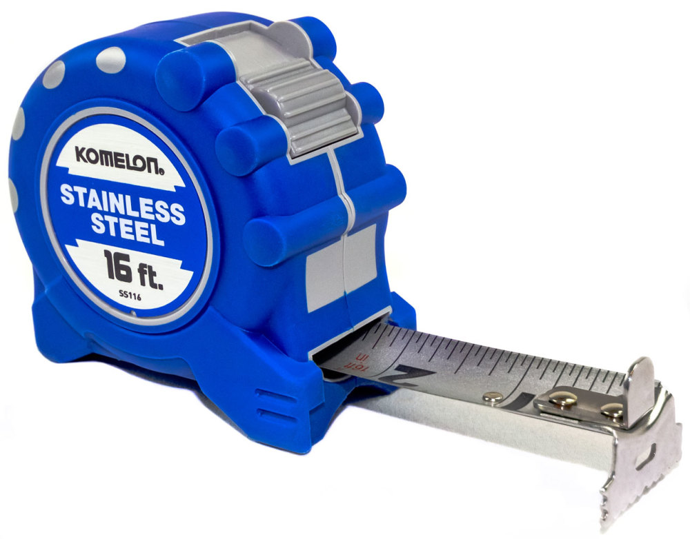 Komelon 16′ x 1″ Stainless Steel Gripper Tape Measure - Ascmtools