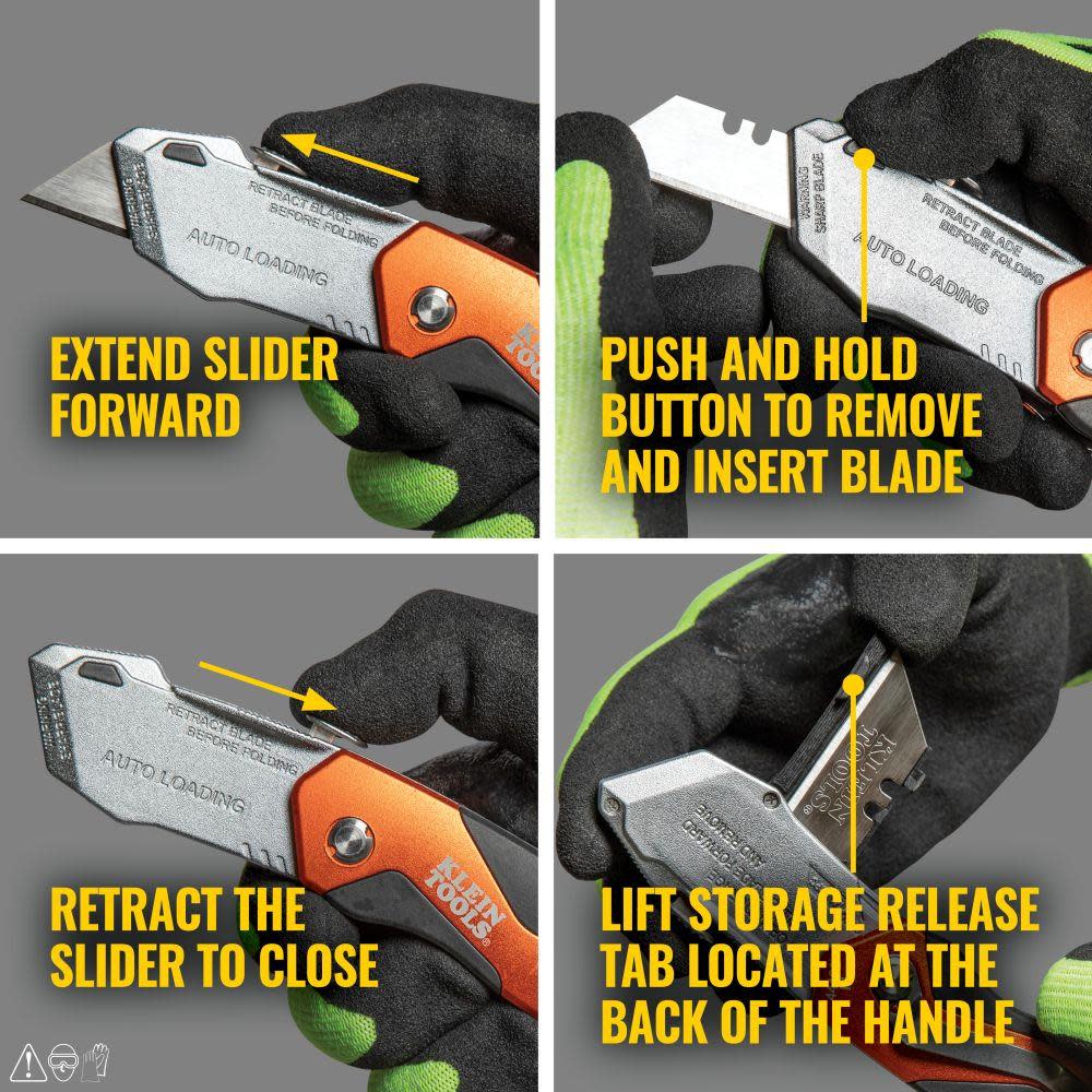 Klein Tools Auto-Loading Folding Utility Knife - Ascmtools