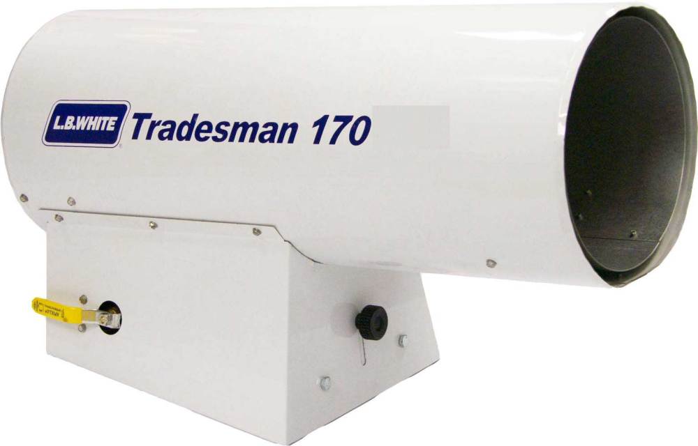 LB White Tradesman Forced Air Open Flame NG 170K BTU heater - Ascmtools