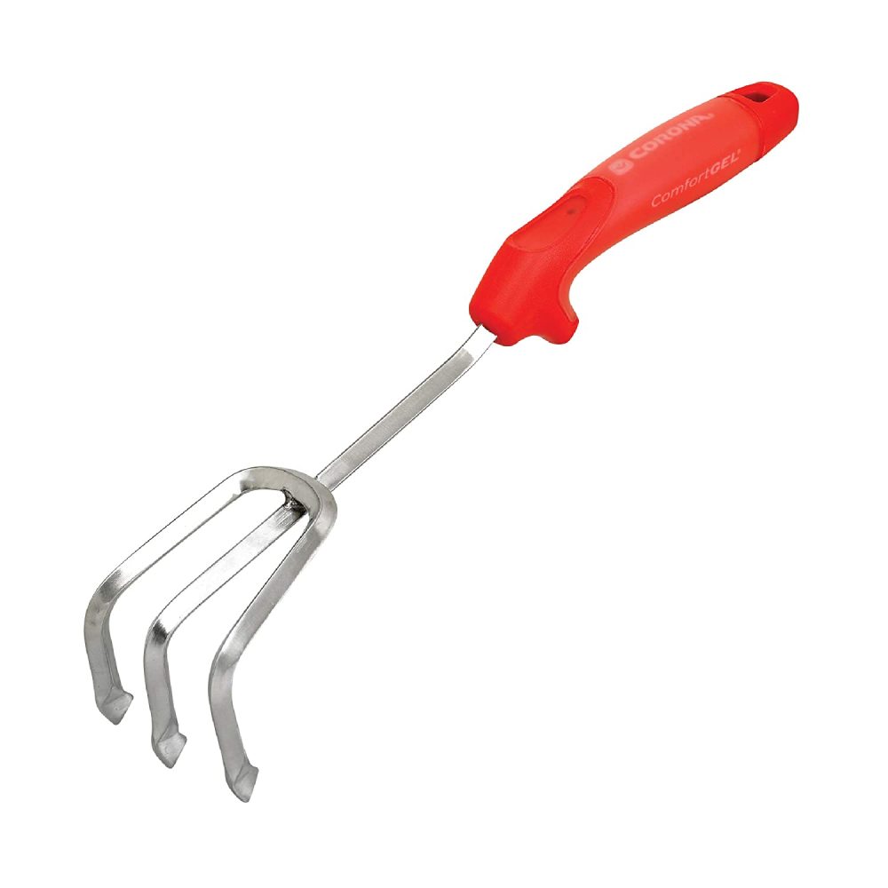 Corona Hand Cultivator 7″ ComfortGEL Stainless Steel 3 Tine - Ascmtools