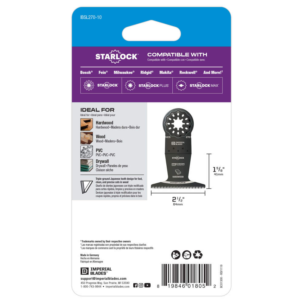 Starlock™ 2-1/2″ Japanese Tooth Power Curve Hardwood Blade, 10PC - Ascmtools
