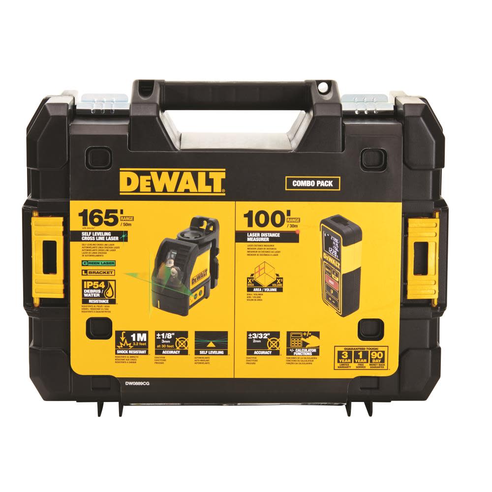 DEWALT Green Line Laser Level & 100 ft. Laser Distance Measurer - Ascmtools