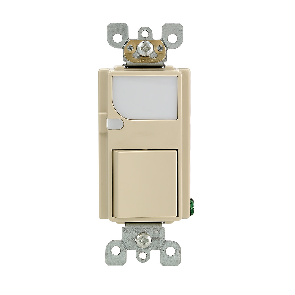 Leviton 15A 120VAC Ivory Combination Decora Switch with LED Light - Ascmtools