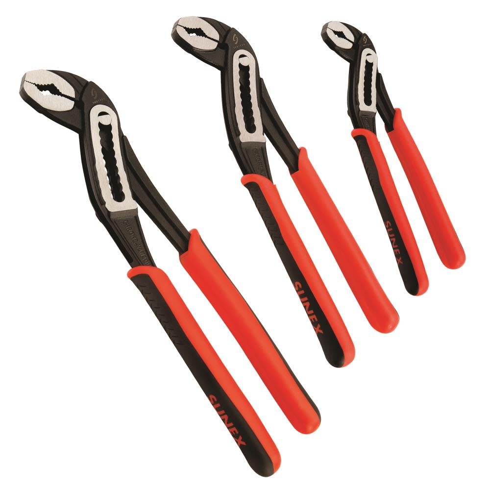 Sunex 3 Pc Slip Joint Water Pump Pliers Set - Ascmtools
