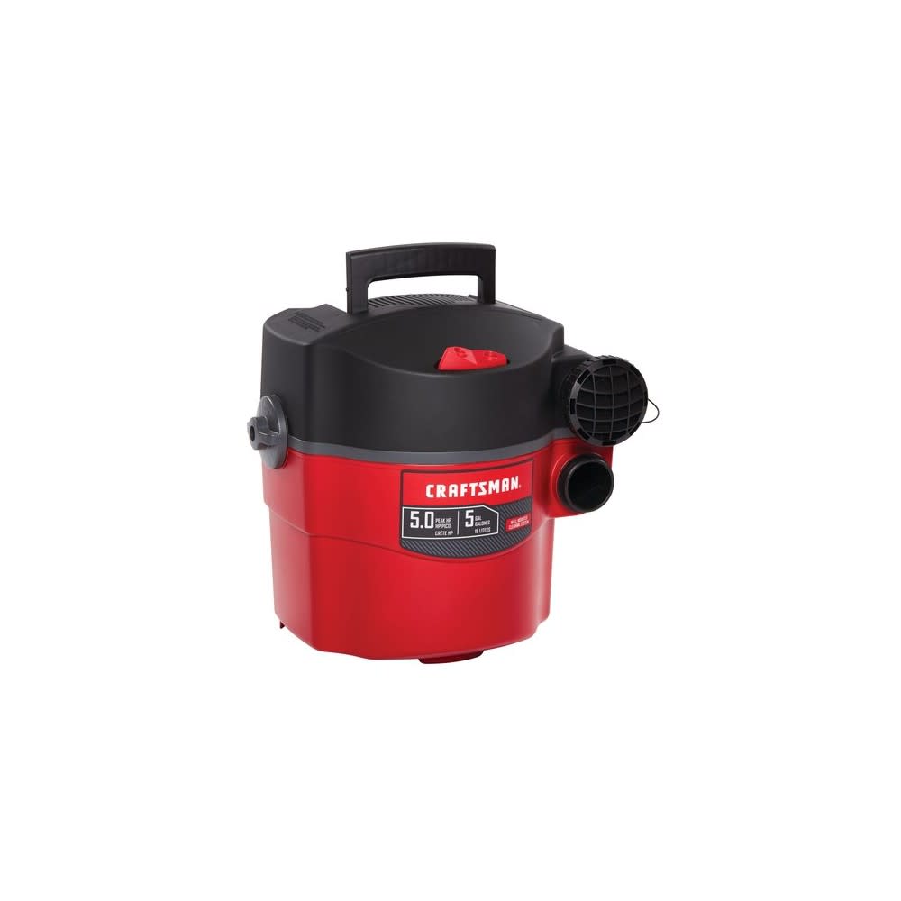 Craftsman Wet/Dry Vacuum 5 Gallon 120V 5HP Peak Wall Mounted - Ascmtools