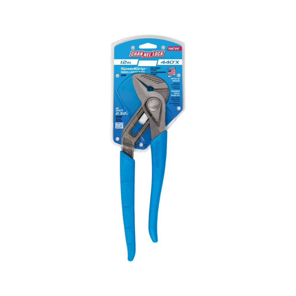 Channellock SpeedGrip Straight Jaw Tongue & Groove Pliers 12″ - Ascmtools