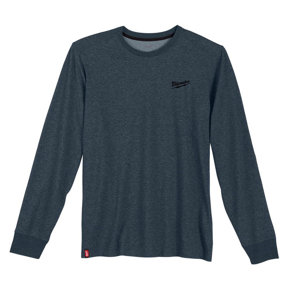Milwaukee Hybrid Work Tee Long Sleeve Blue Large - Ascmtools