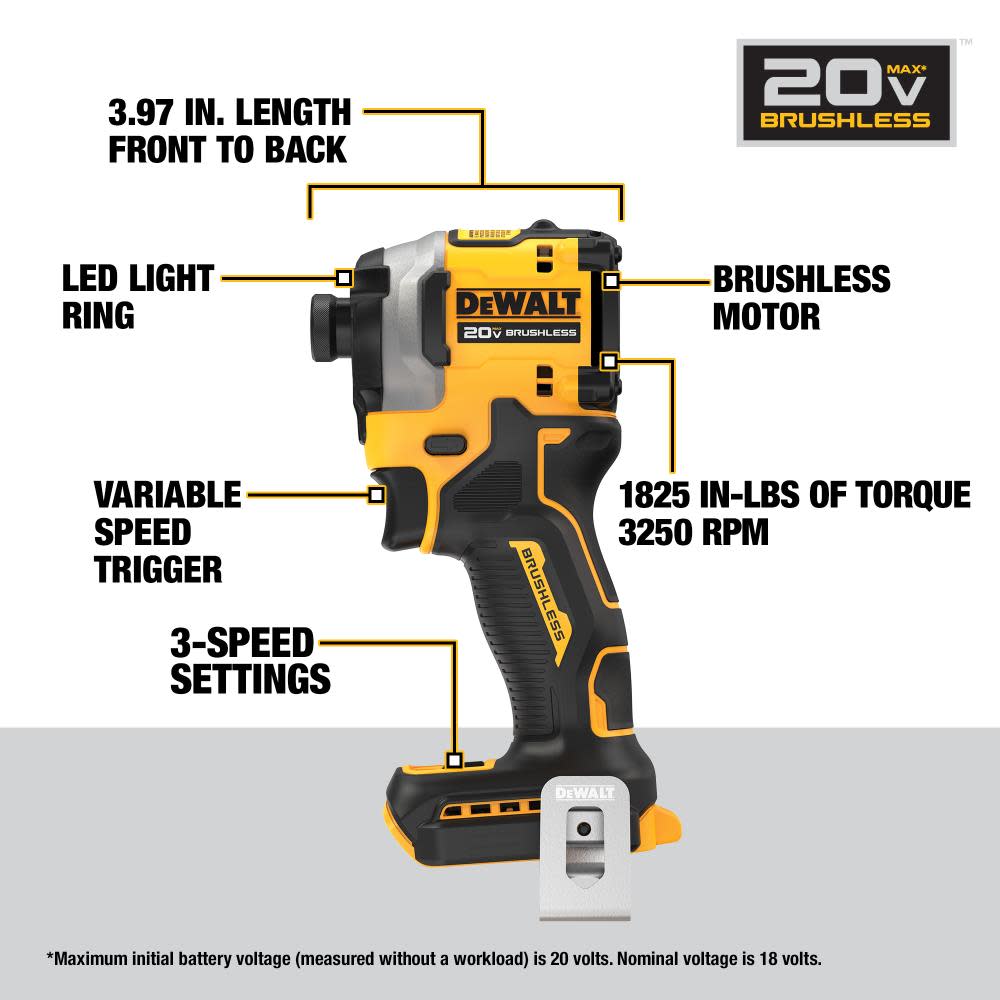 DEWALT ATOMIC 20V MAX Impact Driver 1/4″ with 5Ah Battery Bundle - Ascmtools