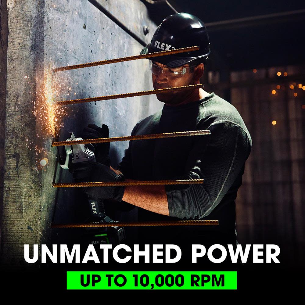 FLEX 24V 5-IN. VARIABLE SPEED ANGLE GRINDER WITH SIDE SWITCH TOOL ONLY - Ascmtools