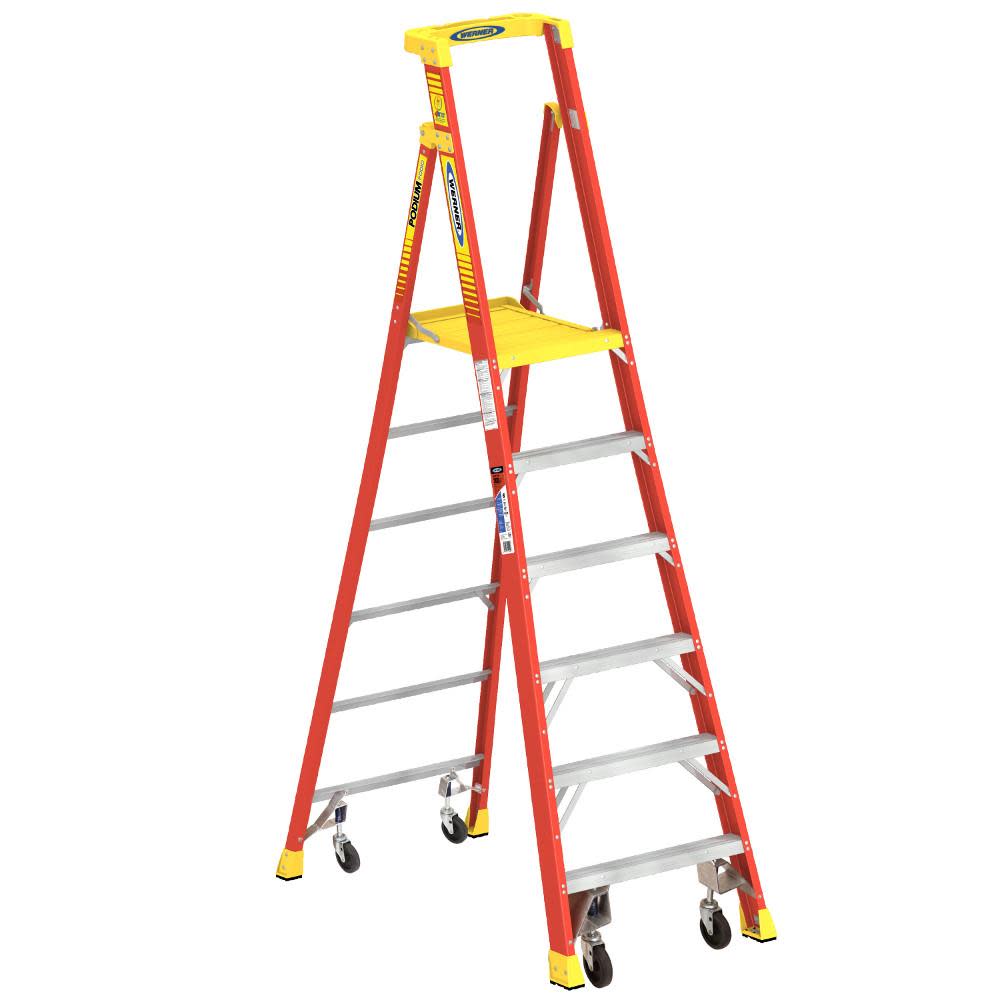 Werner Podium 6-ft Fiberglass 300-lb Type IA Platform Ladder - Ascmtools