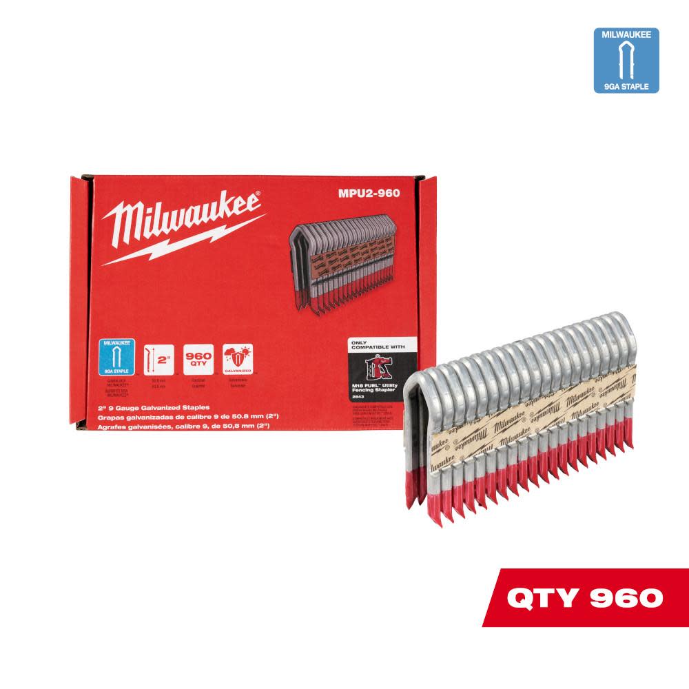 Milwaukee Galvanized Staples 2″ 9 Gauge - Ascmtools