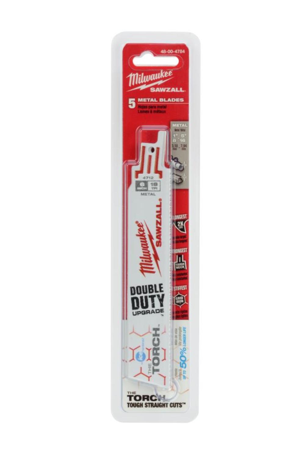 Milwaukee 6 in. 18 TPI THE TORCH Ice Hardened SAWZALL Blades 5PK - Ascmtools