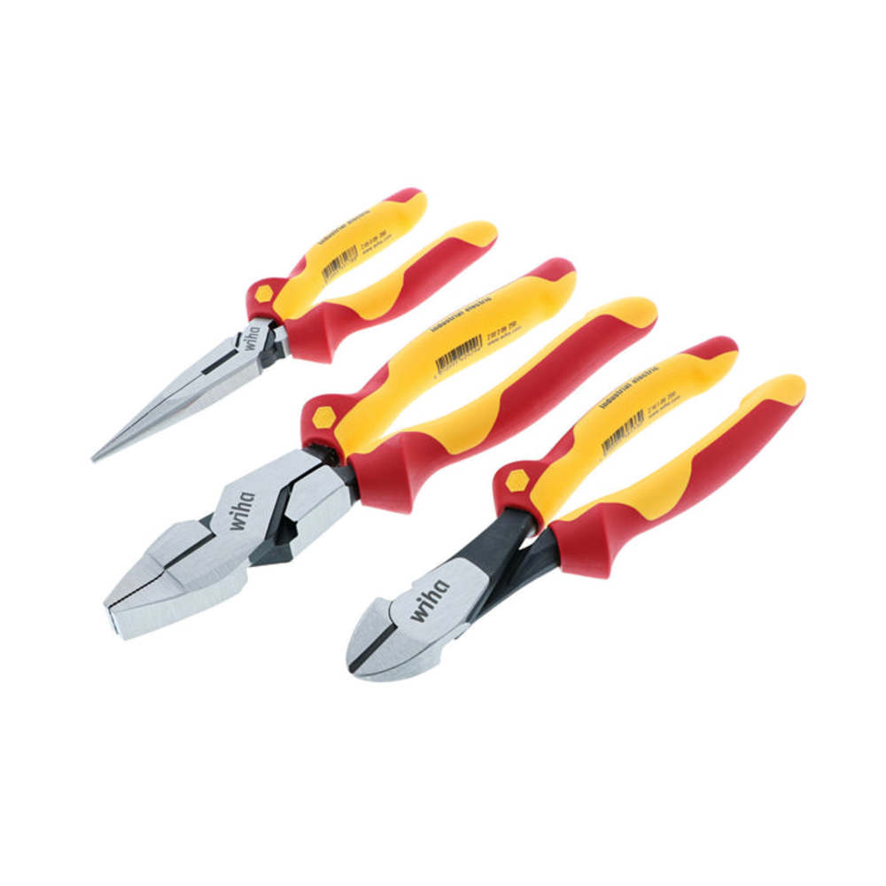 Wiha Insulated Industrial Grip Pliers & Cutters Set 3pc - Ascmtools