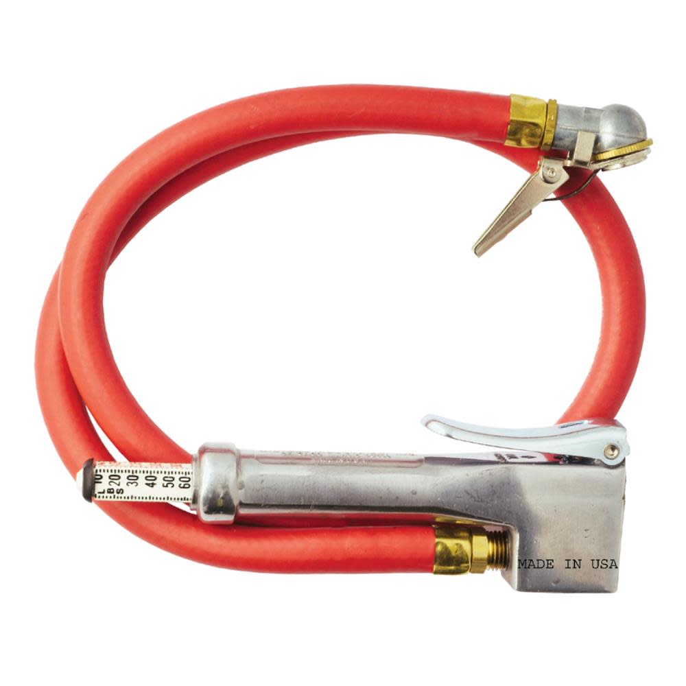 Milton (523) Bayonet Tire Inflator Gauge – Grip-Style Air Chuck Head to Lock onto Valve 120 Max PSI - Ascmtools