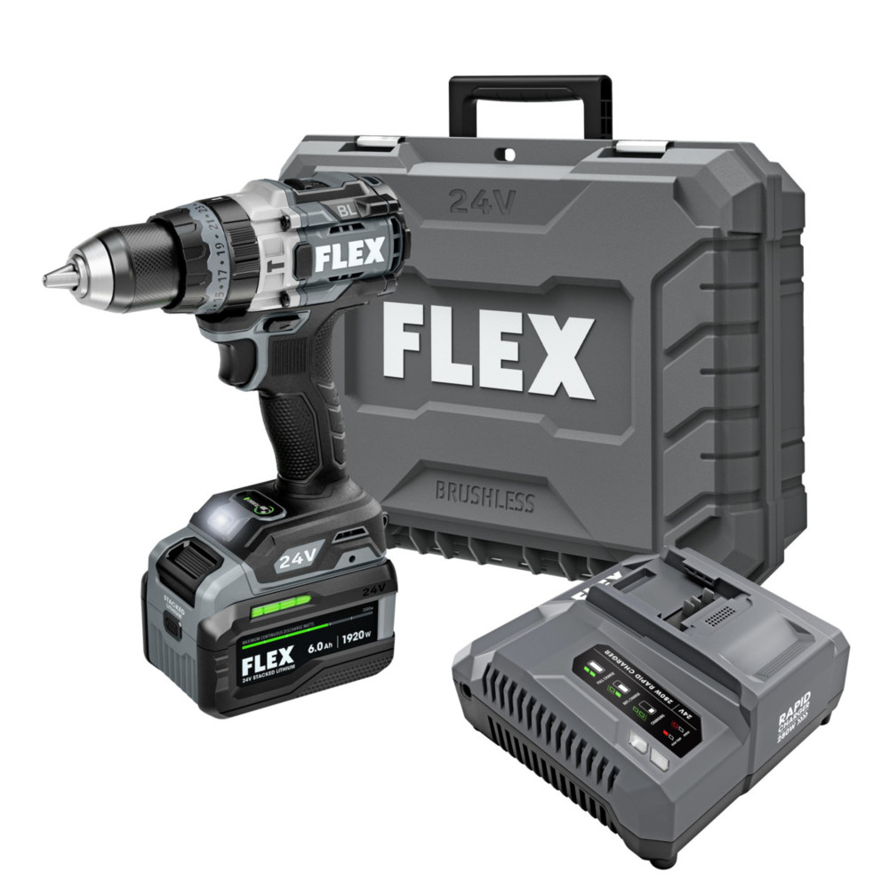 FLEX 24V Hammer Drill 1/2″ Kit - Ascmtools