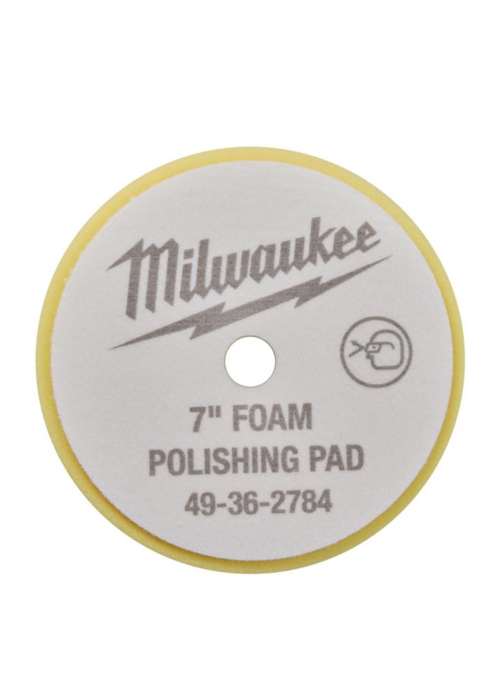 Milwaukee 7 in. Yellow Foam Polishing Pad 5PC - Ascmtools