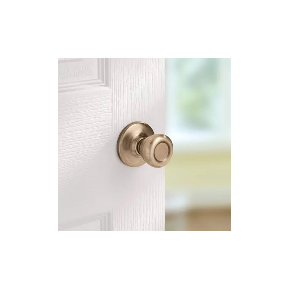 Kwikset Antique Brass Hall/Closet Tylo Passage Door Knob Set - Ascmtools