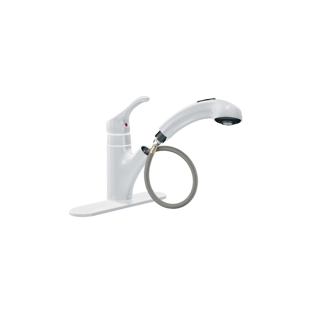 Moen Pullout Kitchen Faucet Renzo Glacier 1 Handle Low Arc - Ascmtools