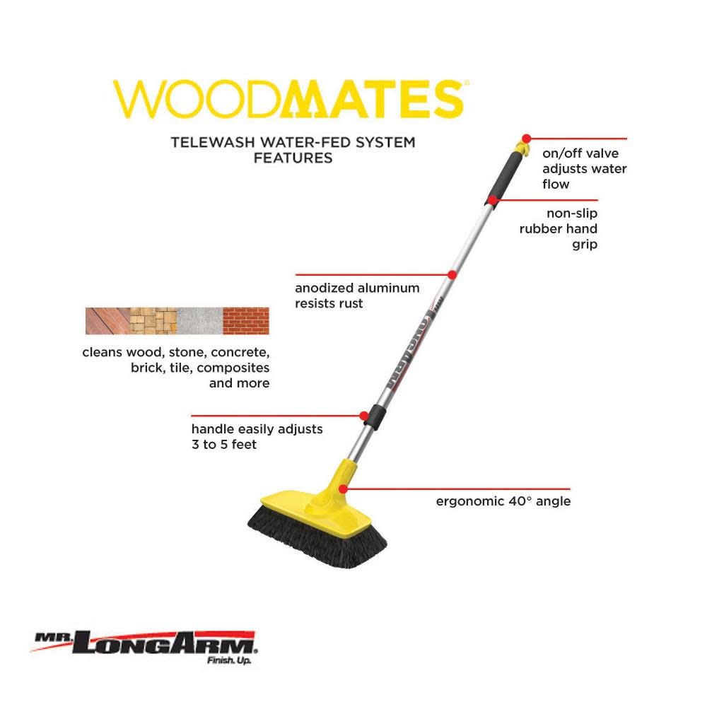 Mr Longarm Telewash Deck Scrub Brush and Flow-Thru Pole - Ascmtools