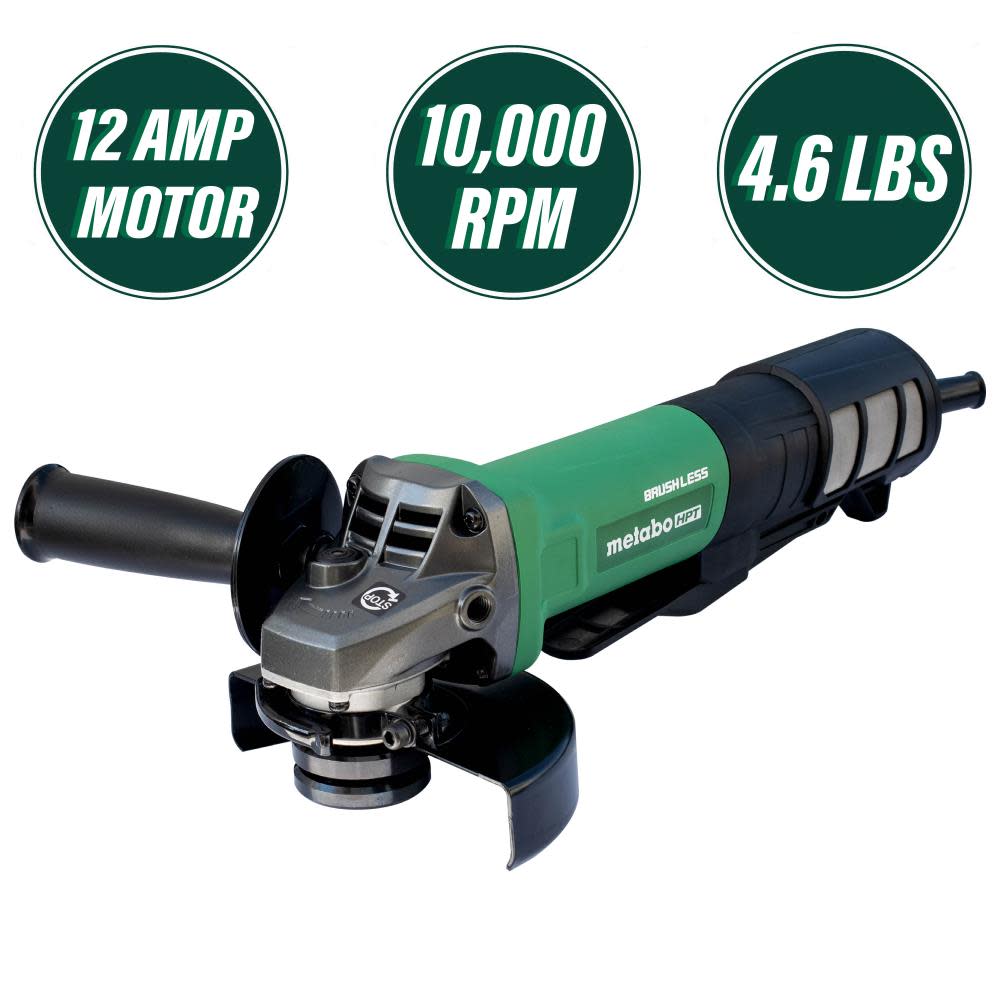 Metabo HPT Paddle Switch Disc Grinder with Lock off Switch 4 1/2″ - Ascmtools