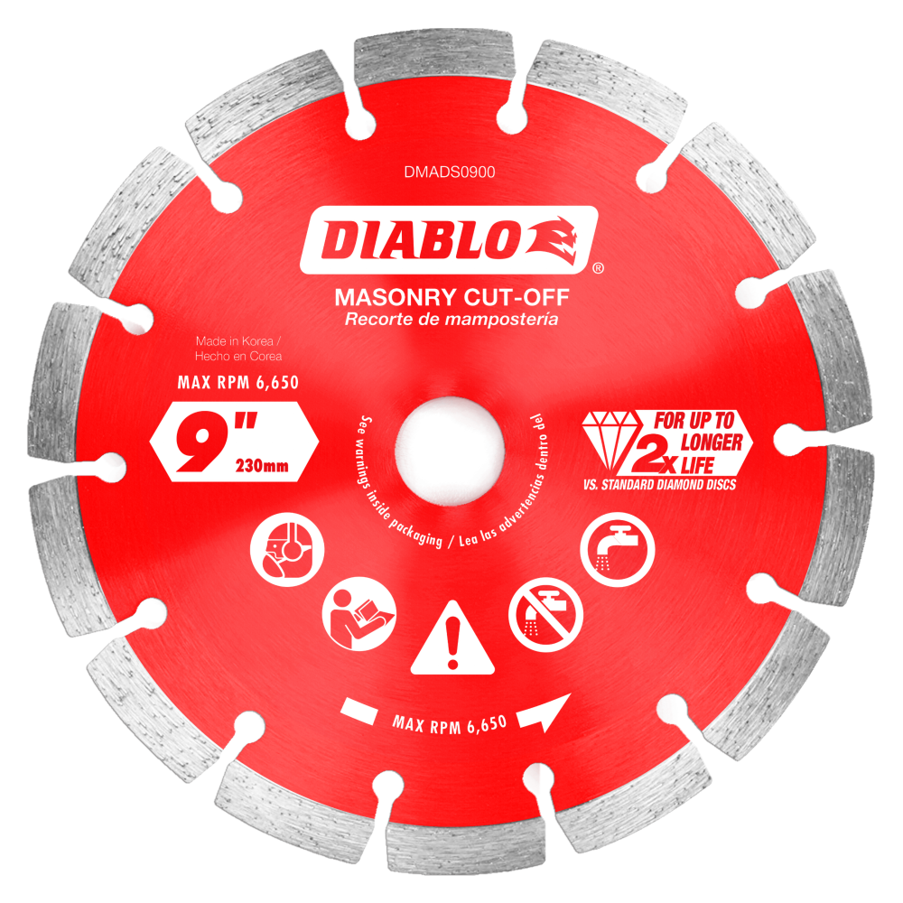 Diablo Tools 9″ Diamond Segmented Cut-Off Discs for Masonry - Ascmtools