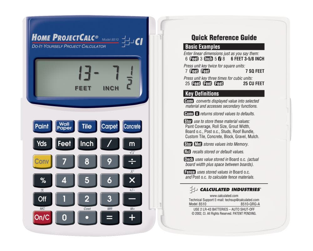 Calculated Industries Home ProjectCalc Do-It-Yourself Project Calculator - Ascmtools