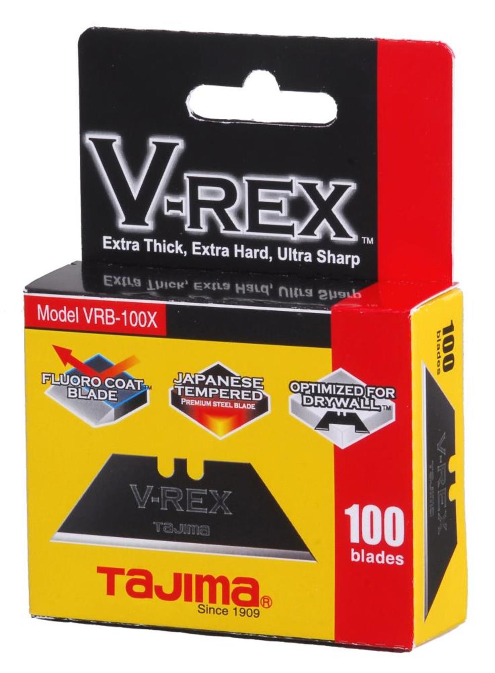 Tajima V-REX II Premium Tempered Steel Utility Knife Blades 100-Pack - Ascmtools