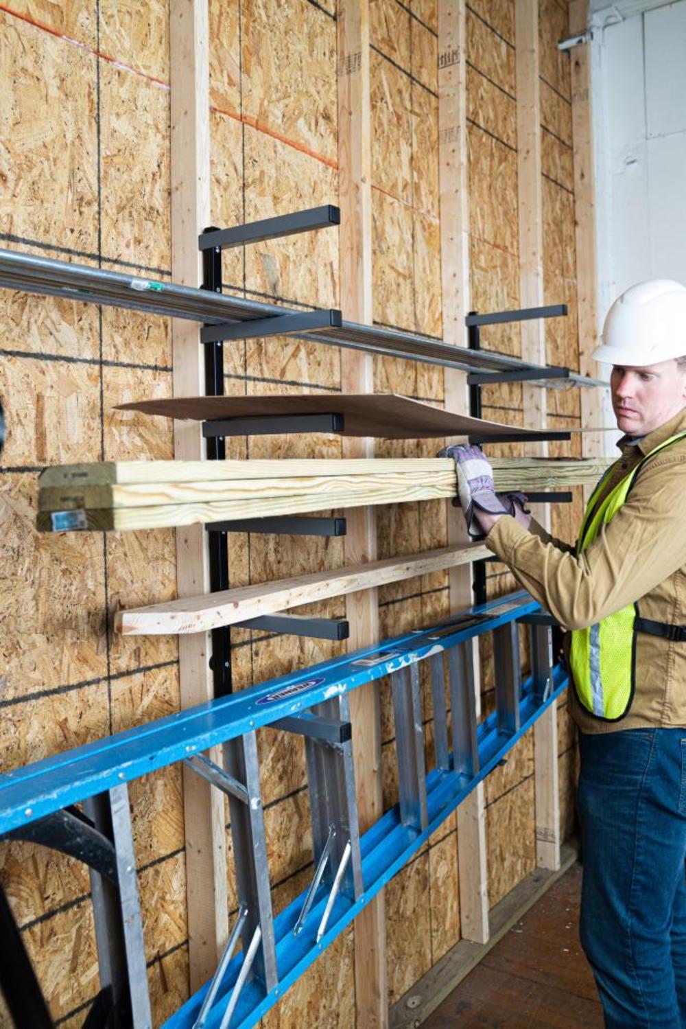 Bora Portamate Wood Rack 6 Tier Wall Mounted Gray/Black - Ascmtools