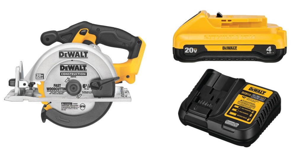 DEWALT 20V Max 6 1/2″ Circular Saw with Starter Kit Bundle - Ascmtools