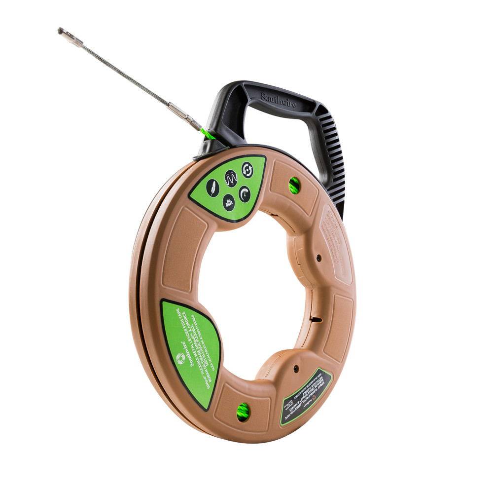 Southwire SIMPULL Fish Tape 4.5mm 75′ Flexible Metal Leader Large Case - Ascmtools