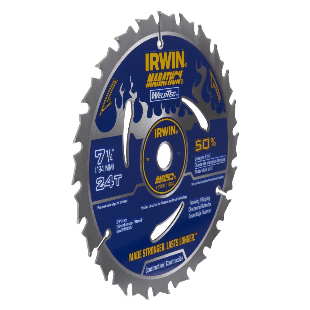 Irwin Weldtec 7-1/4 In. 24T Saw Blade - Ascmtools