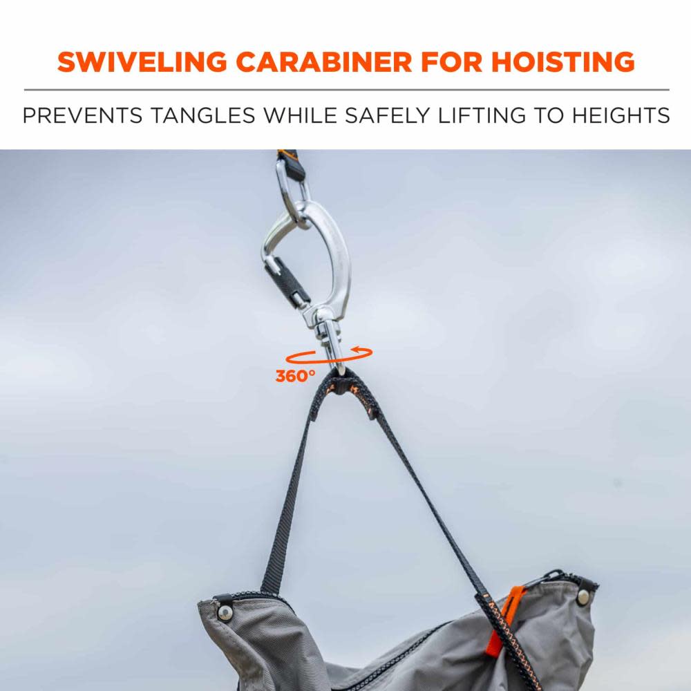 Ergodyne Hoist Bucket with Swiveling Carabiner Large Gray - Ascmtools