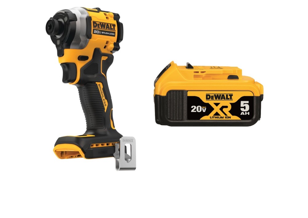 DEWALT ATOMIC 20V MAX Impact Driver 1/4″ with 5Ah Battery Bundle - Ascmtools
