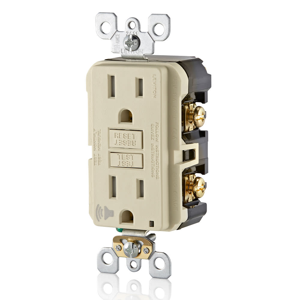 Leviton NEMA 5-15R Audible Outlet 15A 125V Light Almond - Ascmtools