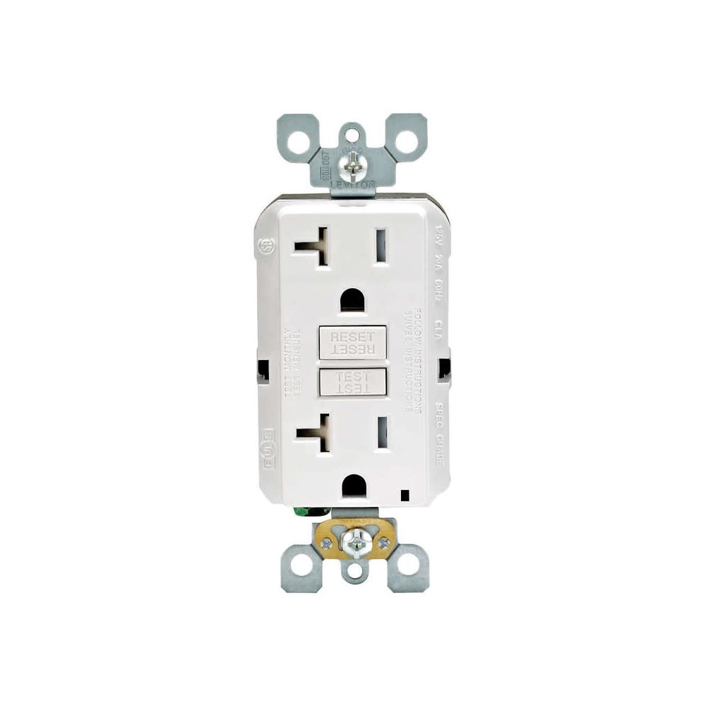 Leviton SmartlockPro GFCI Outlet 20A 125V Duplex White NEMA 5-20R - Ascmtools