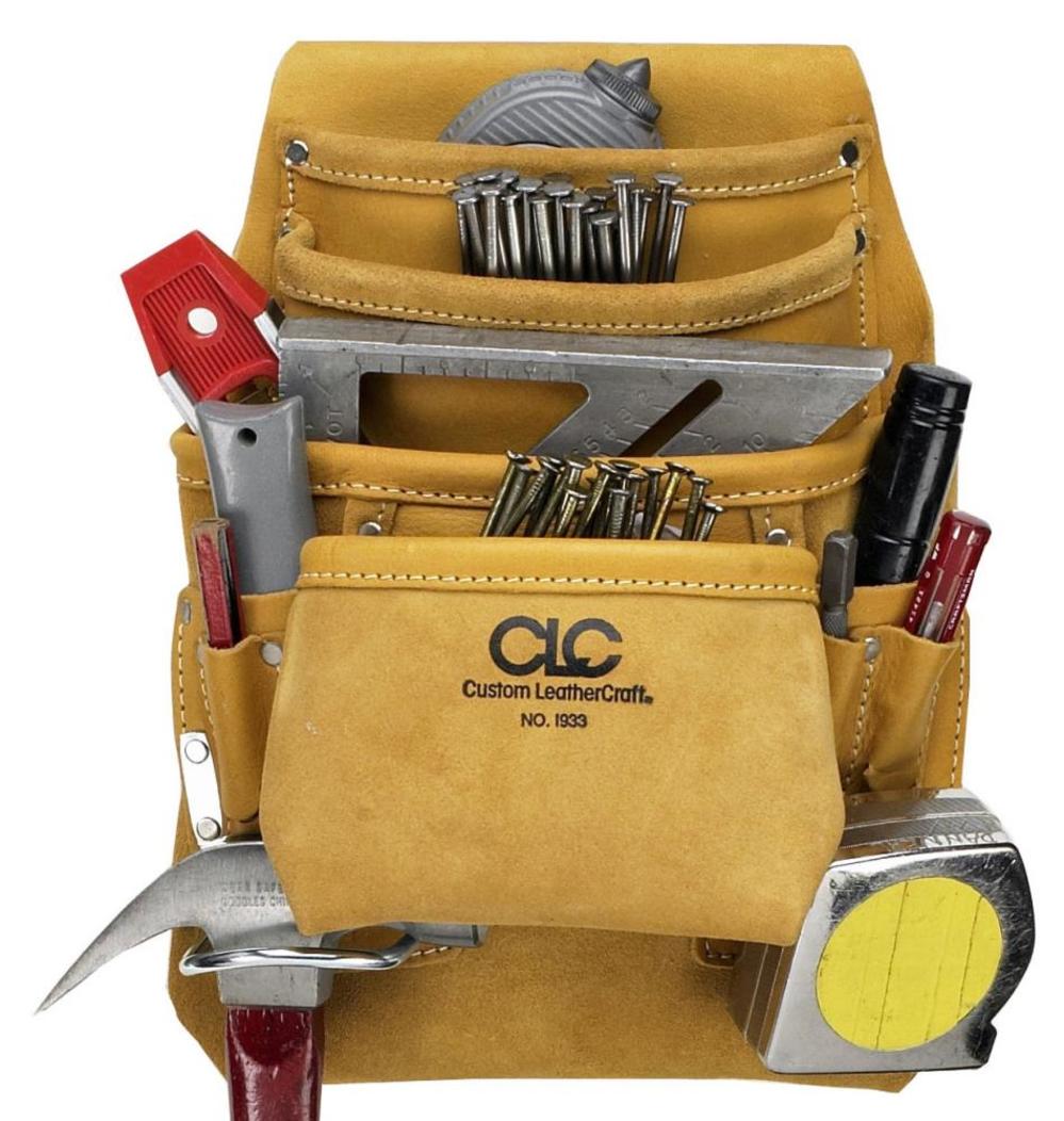 CLC 10 Pocket Carpenter’s Nail & Tool Bag - Ascmtools