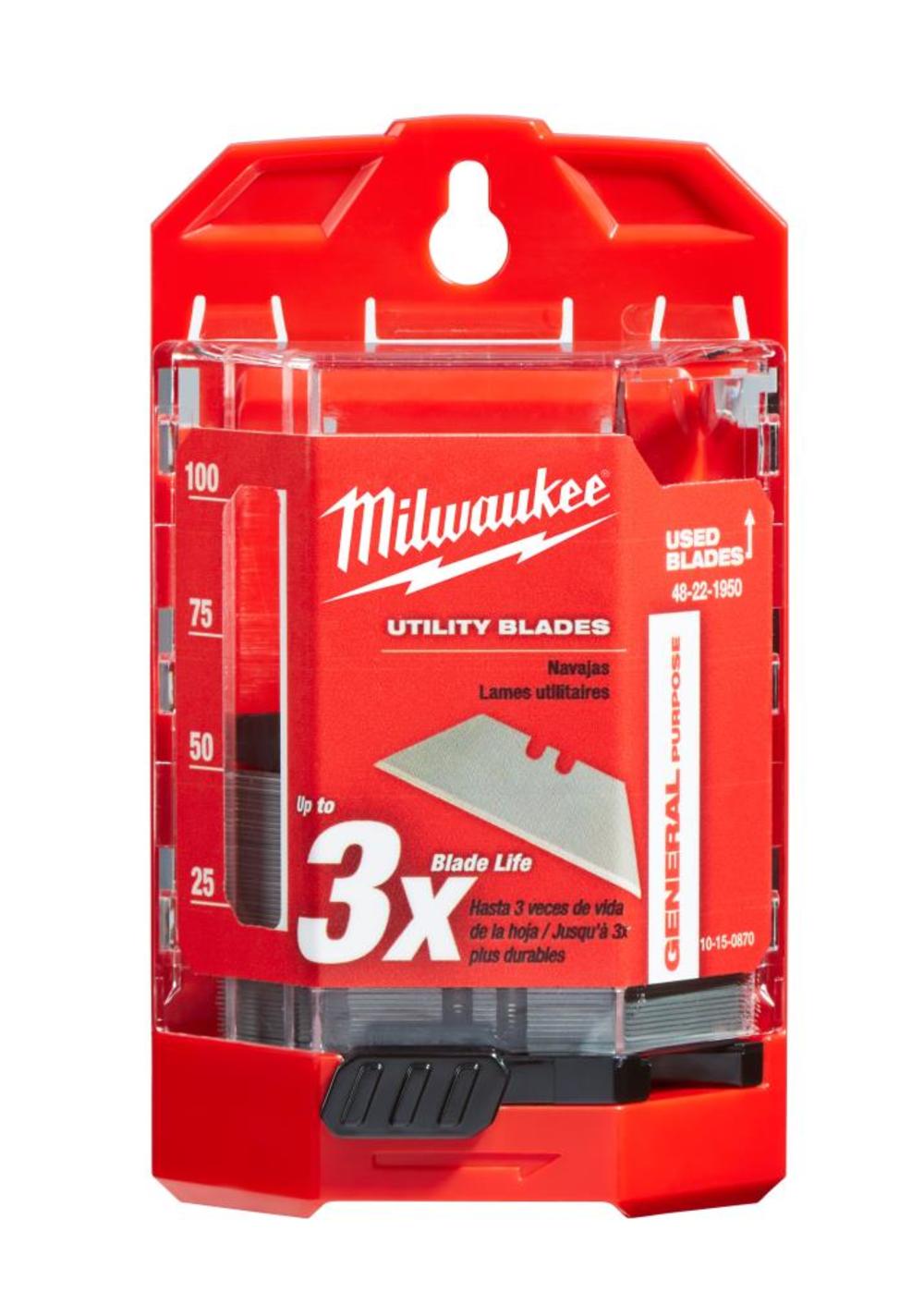 Milwaukee 50-Piece General Purpose Utility Blades with Dispenser - Ascmtools