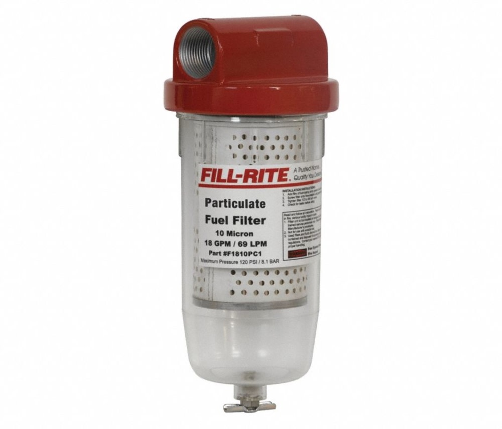 Fill-Rite Clear Bowl Particulate Filter with Drain - Ascmtools