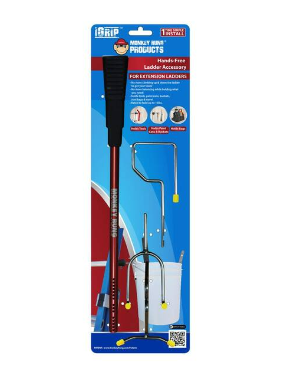 Monkey Rung Hands Free Holder for Extension Ladder - Ascmtools